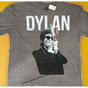 NWT Retro Bob Dylan Gray Graphic Logo Short Sleeve T-Shirt 2XL Excellent B15